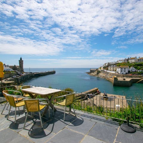 Tuck into a seafood dinner on the private terrace