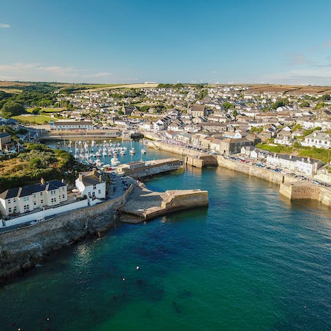 Take a boat trip off Porthleven Harbour, a short walk away
