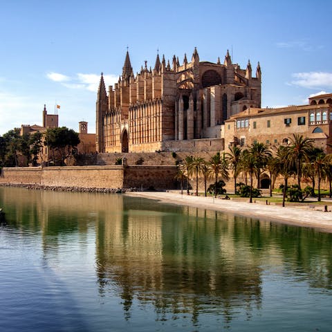 Visit the Catedral-Basílica de Santa María de Mallorca, an seven-minute walk away