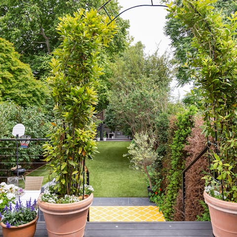 Make the most of sunny spells in the long and leafy back garden