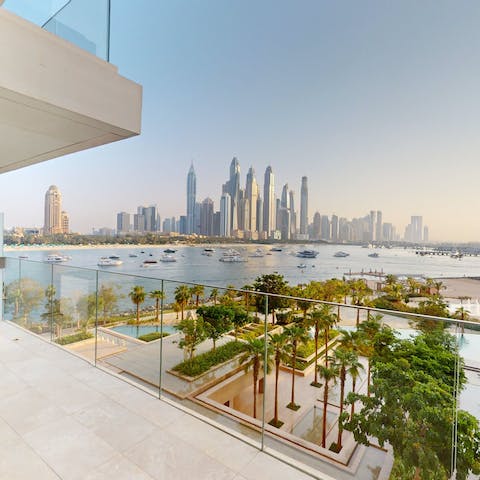 Soak up views of Dubai's skyline from the private terrace