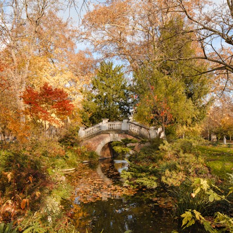 Take a break  to stroll through leafy parks and enjoy some green space in the city