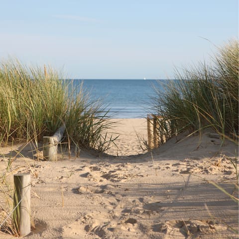 Enjoy the beach and sandy dunes of Walberswick, just a short stroll away