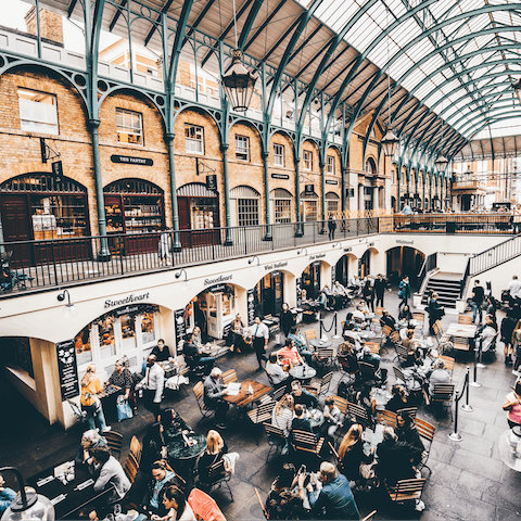 Enjoy a drink in Covent Garden, a ten-minute walk from your home