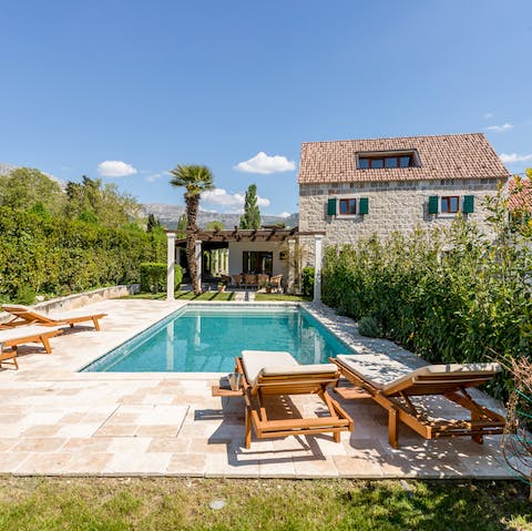 Soak up the Croatian sun from in or beside the private pool