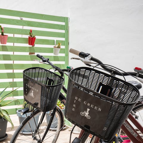 Saddle up on one of the complimentary bikes and explore the Sicilian coast on two wheels