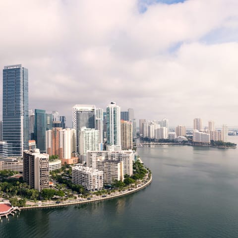 Explore Downtown Miami, around a ten-minute drive away