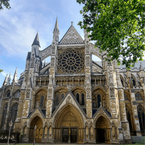 Walk four minutes to explore the hallowed Westminster Abbey