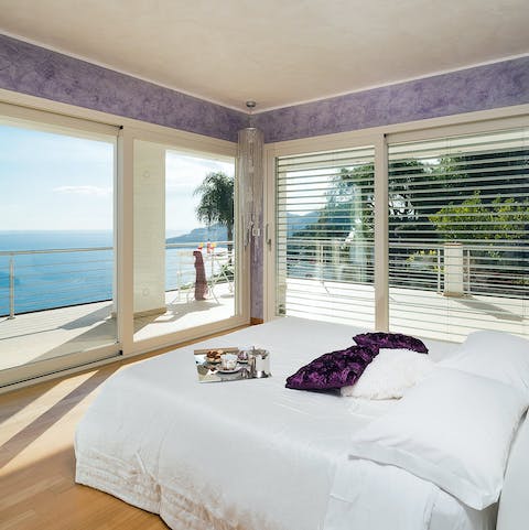 Wake up to ocean vistas from the main bedroonm