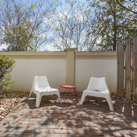 Spend sunny days on your private patio