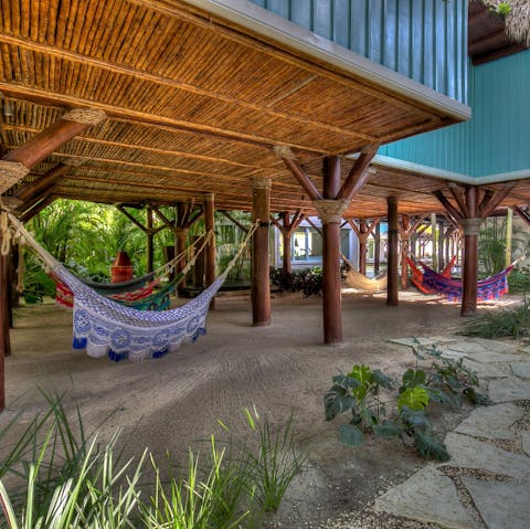 Grab a book and lie back in one of the hammocks