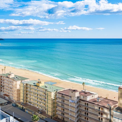 Stroll to Poniente Beach and spend the day in the surf and sun