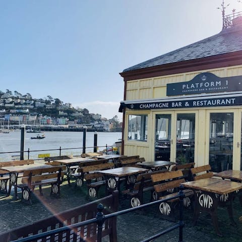 Treat yourself to champagne and a seafood platter overlooking the harbour