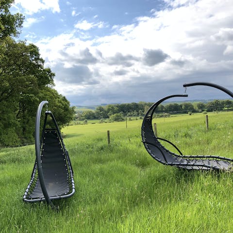 Make the most of the sun on recliners in the wildflower meadow