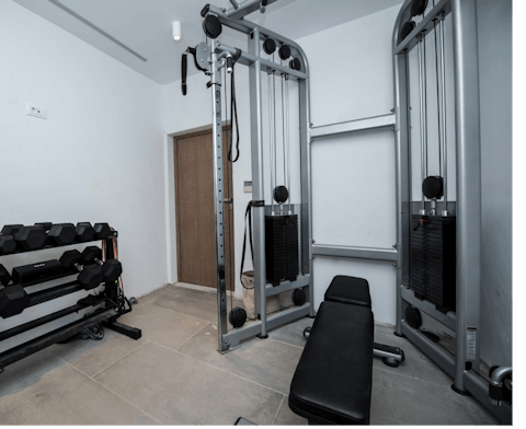 Start the day with an energising workout in the private gym