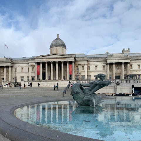 Take a thirty-minute stroll to Trafalgar Square and The National Gallery