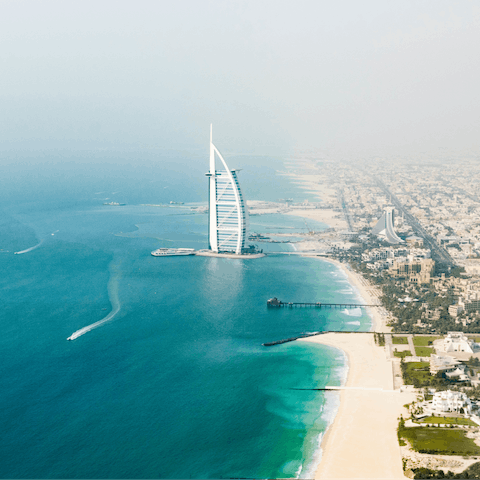 Hit JBR beach, just a six-minute stroll away