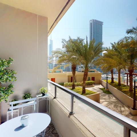Start your morning with a coffee on the private balcony