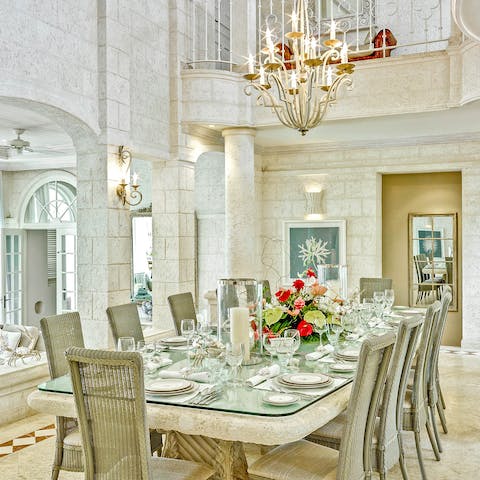 Revel in long, lazy meals with your family and friends in the chic dining room