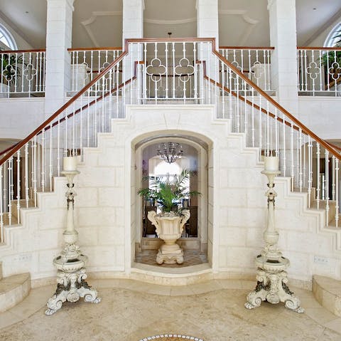 Feel like royalty as you descend the grand staircase