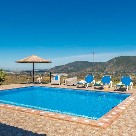 Dive into the pool to cool off from the Mediterranean heat