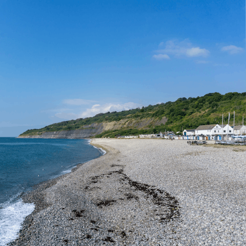 Head to the seaside town of Lyme Regis, just a twenty-minute drive away 