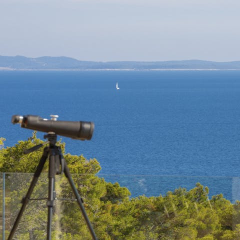 Look out to sea or explore the stars with the telescope on the terrace