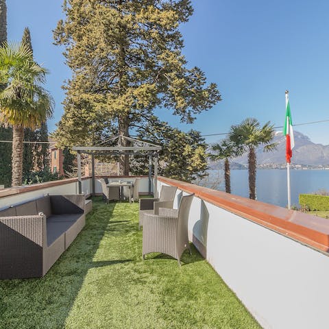 Soak up views of Lake Como as you sip wine on the terrace