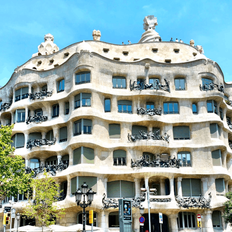 Take an eight-minute stroll to Casa Milà to visit its striking roof terrace
