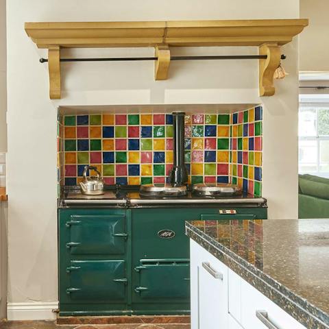 Cook something special for the whole family on the rustic Aga