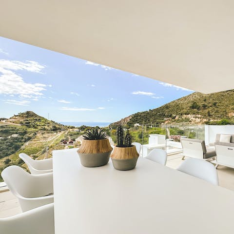 Chill out on the sunny balcony with Mediterranean Sea views