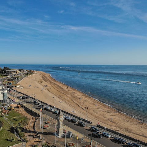 Grab your beach gear and take the five-minute stroll down to Exmouth Beach