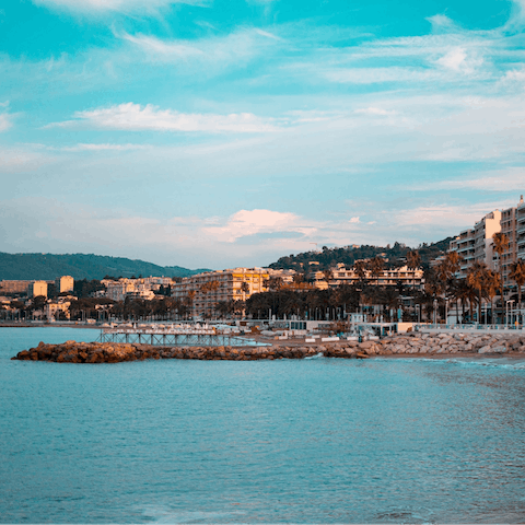 Head down to the golden beaches of Cannes and take a romantic stroll along the Boulevard de la Croisette
