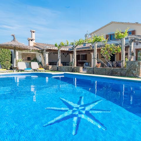 Cool off from the heat of the day in the sparkling private pool