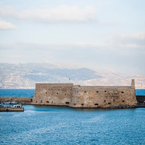 Spend the day exploring historic Heraklion – it's a short drive away