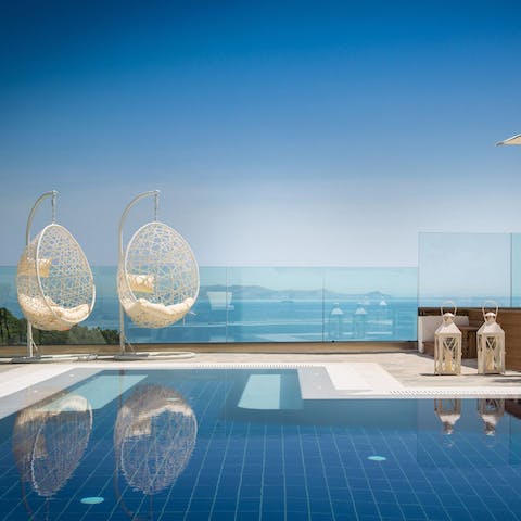 Swim in your private pool and admire the stunning sea views