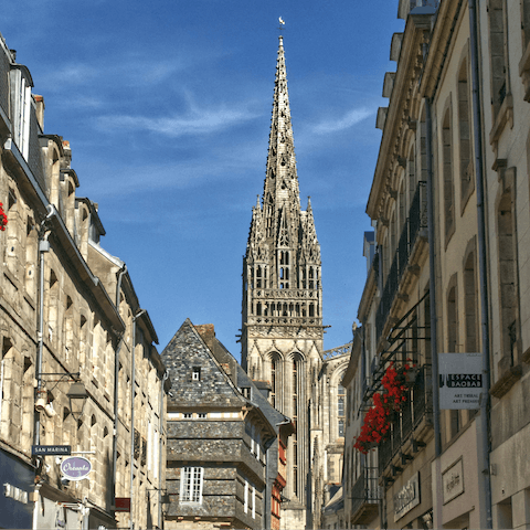 Stroll over to Quimper's cathedral in only three minutes from the front door
