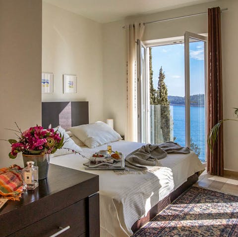 Wake up each morning to sea views in the cosy bedroom