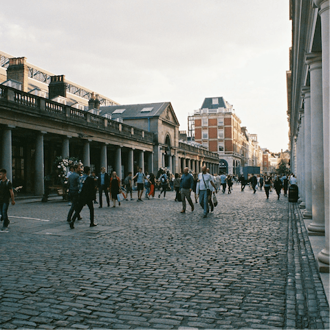 Stroll over to Covent Garden in seven minutes for a bite to eat and a mosey around the shops