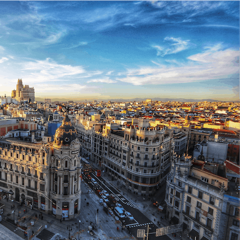Explore Madrid from your location in the buzzing Malasaña district
