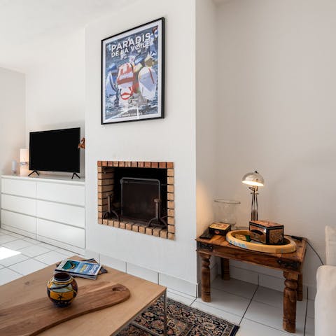 Admire traditional features of this Breton home, such as the exposed brick fireplace