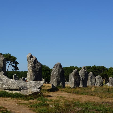 Take a nine-minute drive to gaze in awe at the Carnac Stones