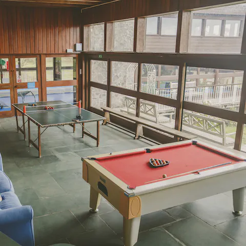 Keep yourselves entertained with table tennis and pool in the games room