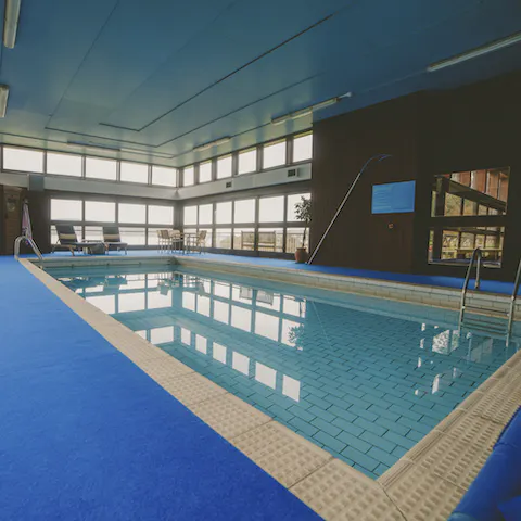Get your morning laps done in the heated, indoor pool