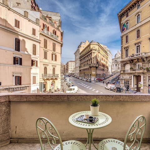 Take your morning espresso and a fresh pastry out to the balconette