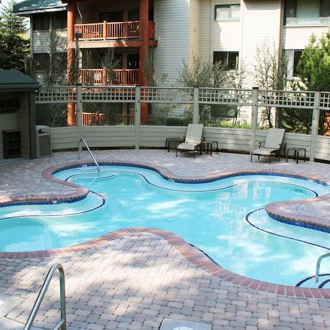 Relax in the shared spa pool