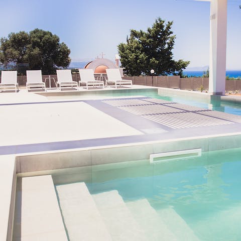Cool off in your stunning pool after a long day in the Mediterranean sun