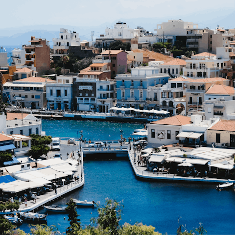 Check out Agios Nikolaos, and find a quaint marina lined with picturesque pastel houses