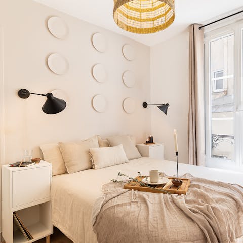 Enjoy a peaceful night's sleep in the minimalist bedroom