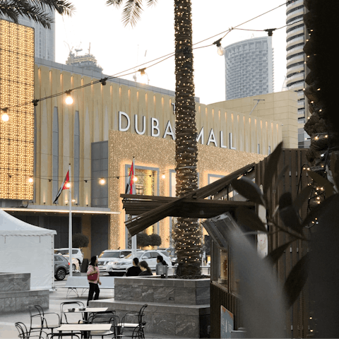 Indulge in some retail therapy at Dubai Mall, just 500m away